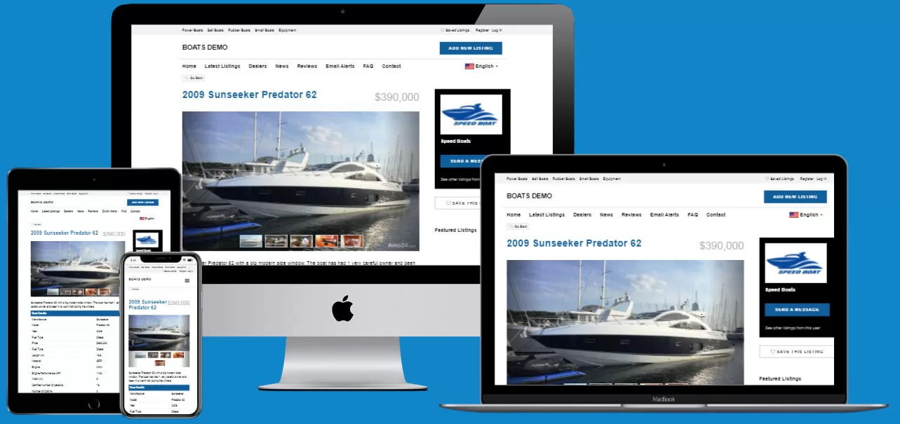 boat classifieds portal features php script