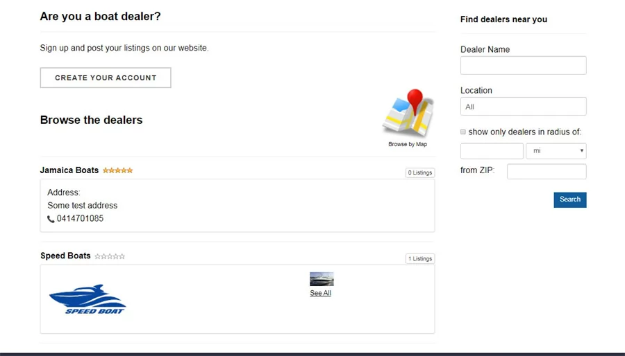 Registered Dealers php boat classifieds script
