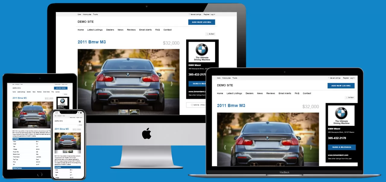 multi user car classifieds features php script