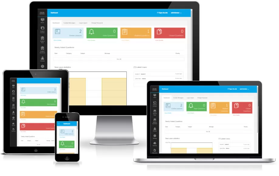 online school script admin panel demo