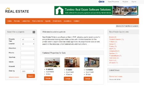 real estate portal template demo 2