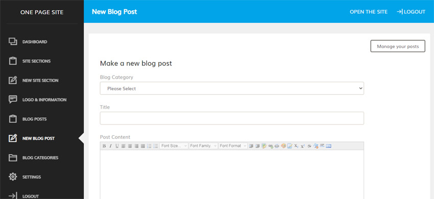 make blog posts php cms script